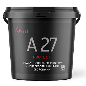 Краска гидроизоляционная АКВЕСТ-27 PROTECT, матовая, база А, 12кг