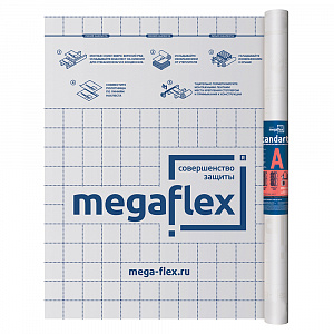 Мембрана влаго-ветрозащитная однослойная Megaflex Standart A (1.6, 35м2)