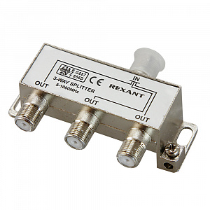 Разветвитель (делитель) антенный F-типа на 3 TV, 5-1000 МГц, REXANT