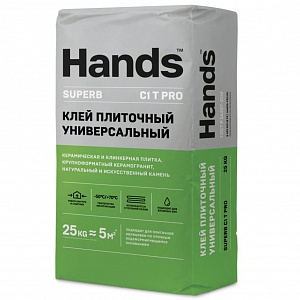Клей плиточный универсальный Hands Superb PRO (C1 T), 25 кг