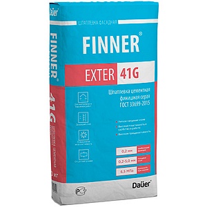 Шпатлевка финишная цементная серая Dauer "FINNER EXTER 41 G", 20 кг