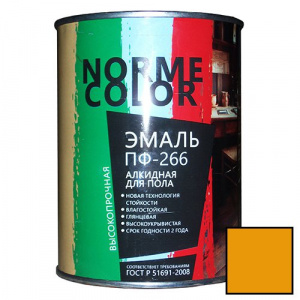 Эмаль для пола ПФ-266 "NORME COLOR", желто-коричневая, 0,9кг