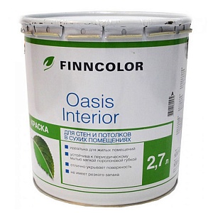 Краска для стен и потолков "FINNCOLOR OASIS INTERIOR" матовая, база А (2,7л)