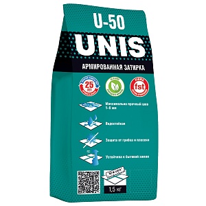 Затирка для швов UNIS U-50, цвет светло-серый, 1,5 кг