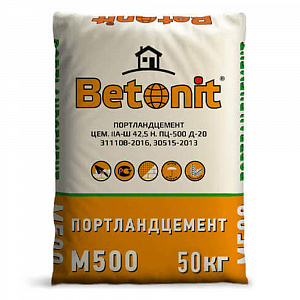 Цемент М500 Д20/ЦЕМ II А-И 42,5Н, 50 кг. (35 шт/под) КРЕП (BETONIT)