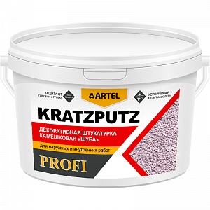 Штукатурка "Шуба" фасадная ARTEL Profi Kratzputz 1,5мм, белая, 15кг