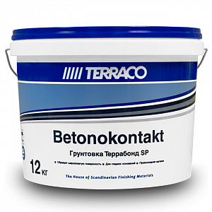 Грунтовка бетоноконтакт TERRACO Terrabond SP, для внутренних и наружных работ, 12кг