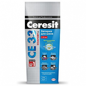 Затирка Ceresit СЕ 33 для узких швов, серебристо-серый (2кг)